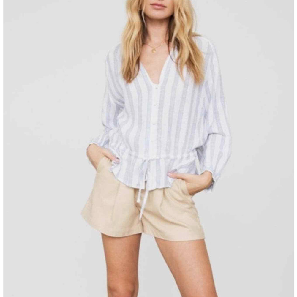 Rails Marti Cayman Stripe Linen Blend Peplum Hem … - image 2